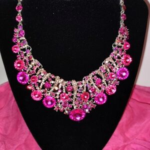 Elegant Pink Crystal Necklace